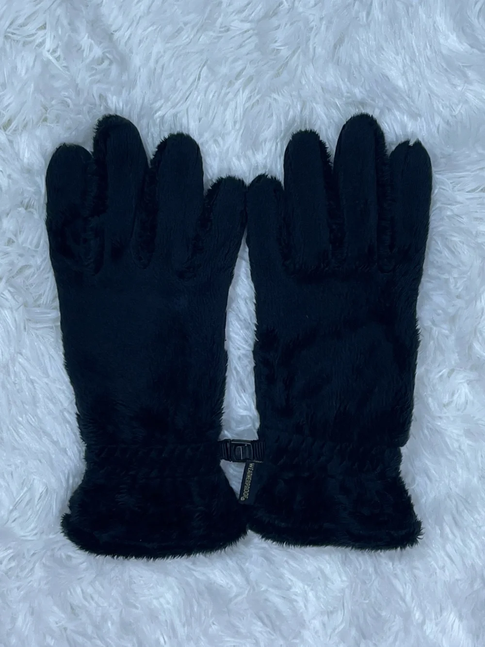 Weatherproof Women’s Black Faux Fur Gloves Size L excellent condition